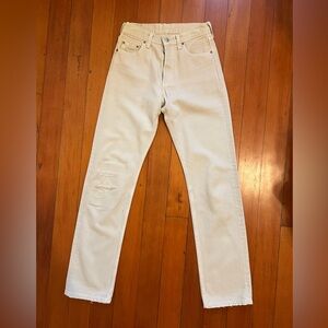 Vintage 501 Levi Jeans in Taupe/Cream